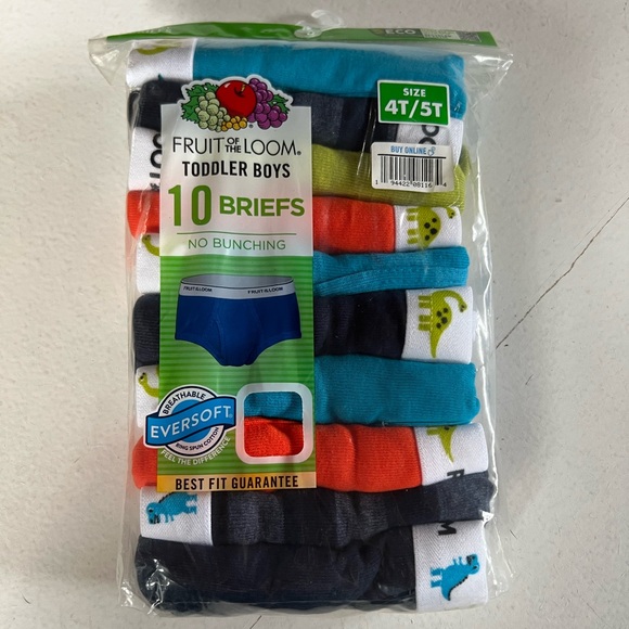 New! Fruit of the Loom Toddler Briefs (10pkg) - sz 4T - Picture 1 of 2